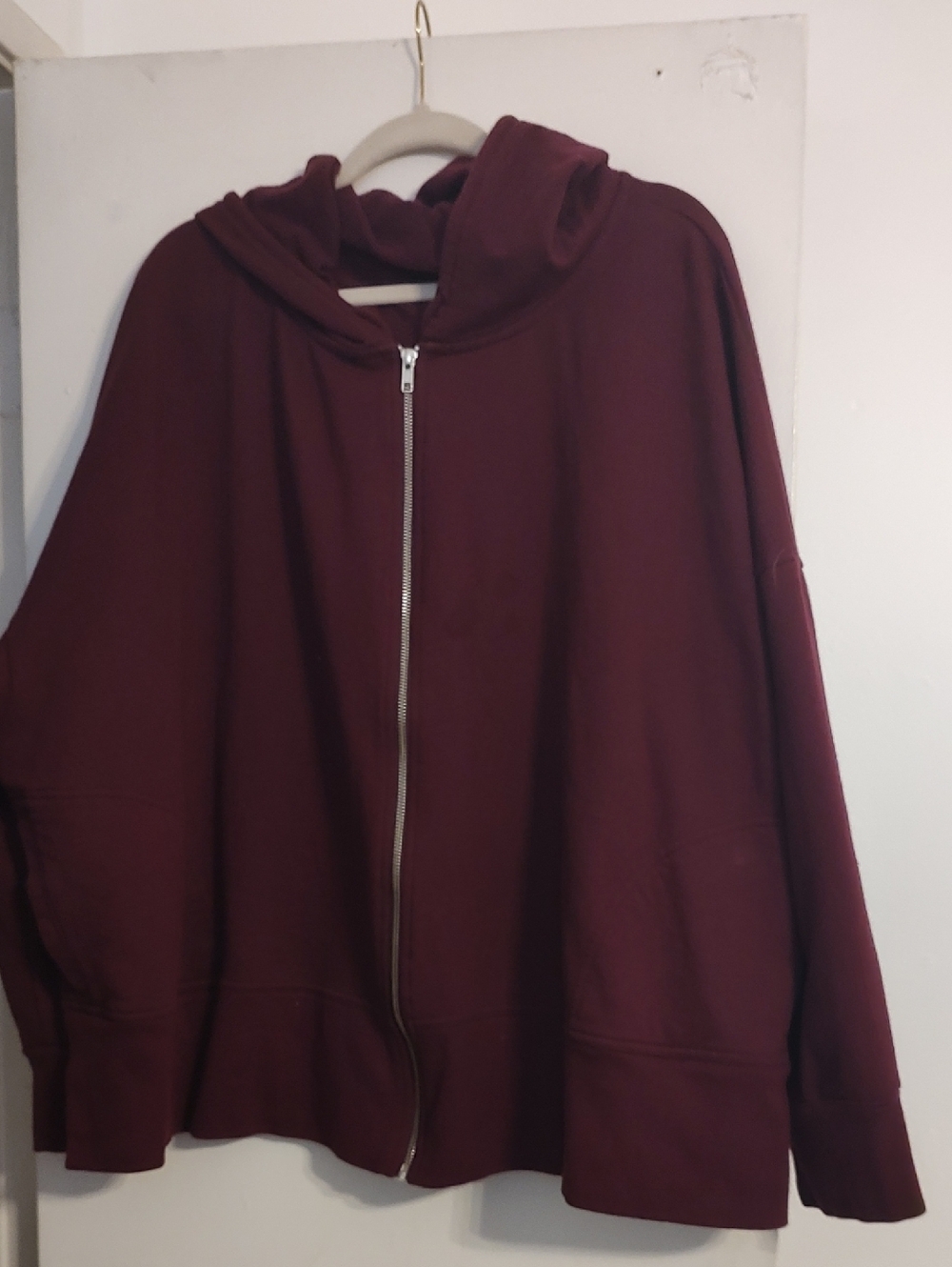 Terra & Sky Burgundy Hoodie Zip Up Sweater